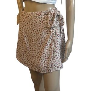 AMERICAN Eagle Floral Print Wrap Skirt with Adjustable Waist